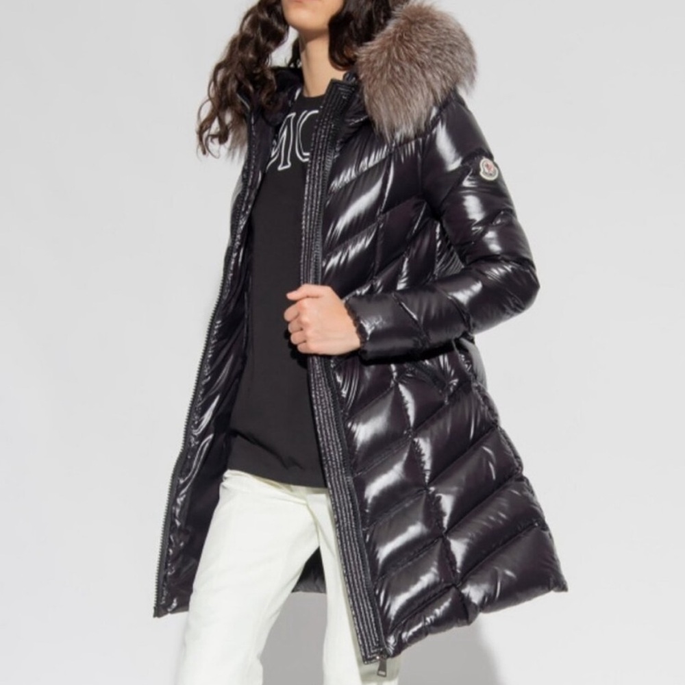 Moncler Puffer Coat with Fur Trim - Picture 2 of 3